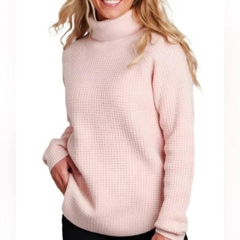 Kuhl Sienna Waffle-Knit Turtleneck Sweater Cherry Blossom Size S Outdoors